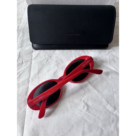 Dolce & Gabbana Oval Sunglasses Red Re-Edition - Picture 4 of 8